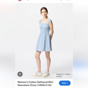 Uniqlo Cotton Gathered Summer Dress